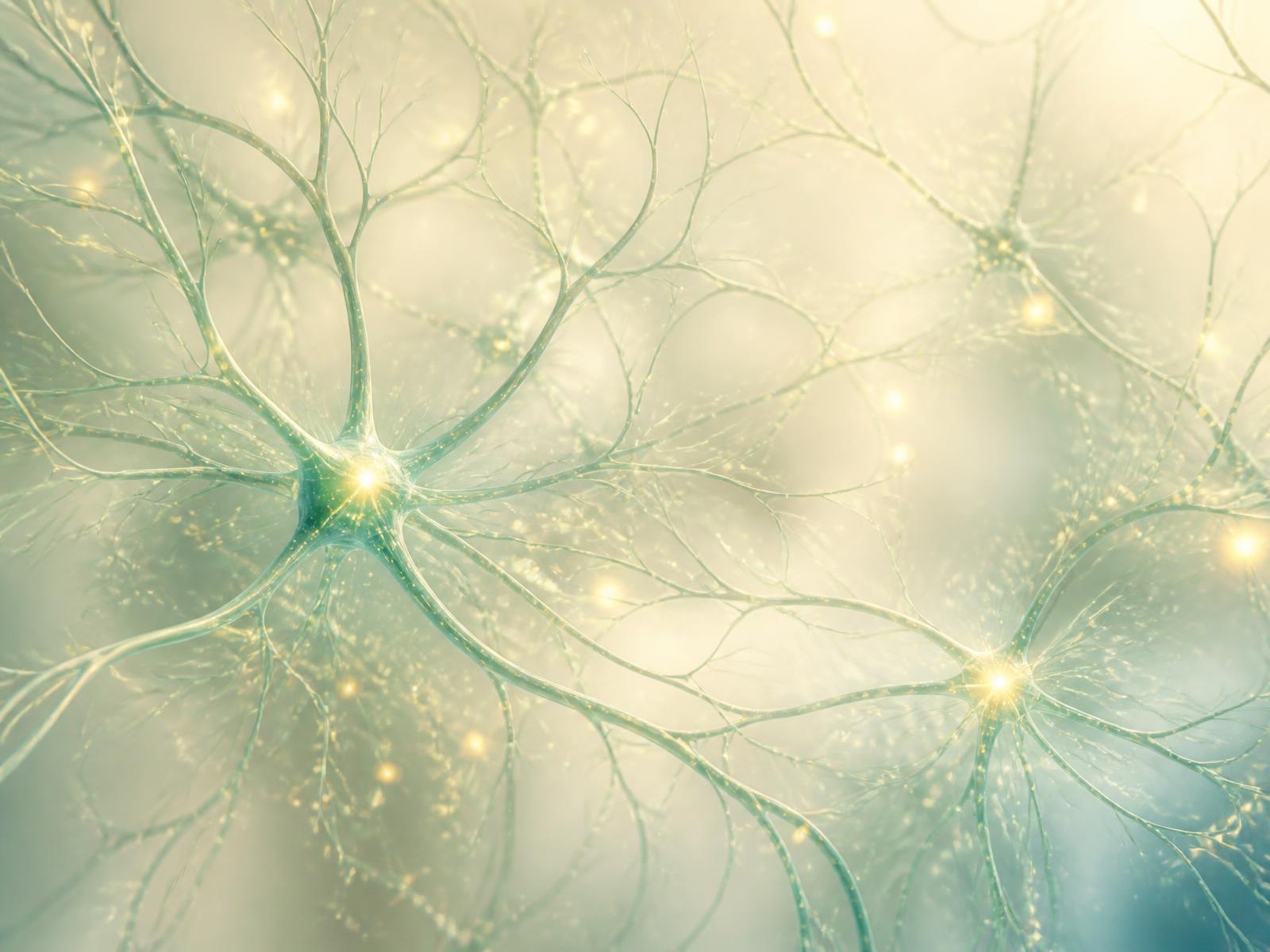 Abstract illustration of fading neural connections