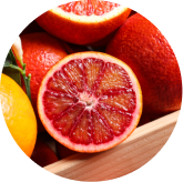 Sicilian red orange sliced open