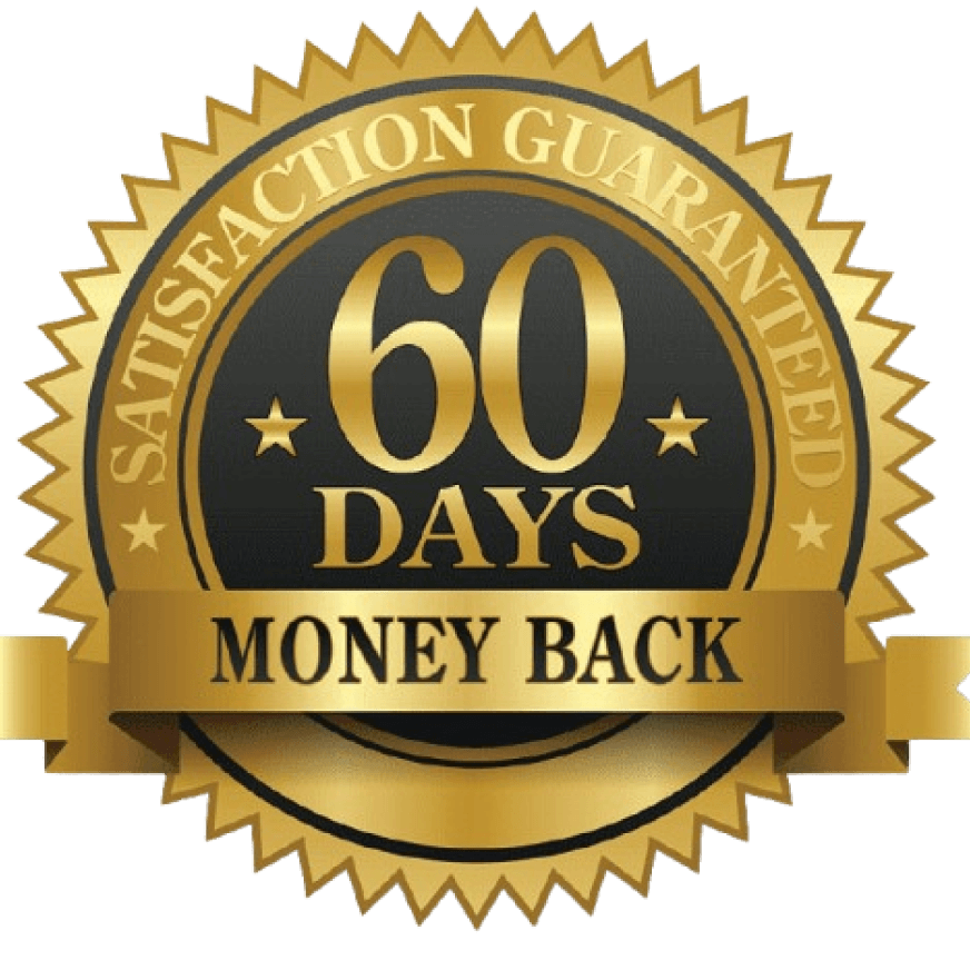 Official 60-day money back satisfaction guarantee seal